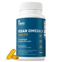 Tobias Vegan Omega 3 보충교재, 1400mg 조류 기름, 420mg DHA 및 봉사 당 210mg EPA, 비 GMO, 글루텐 자유로운, Carrageenan 자유로운, 60의 캡슐, 30의 서빙