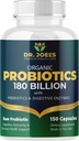 유기농 프로바이오틱스 180 억 CFU - 40 Strains Vegan Probiotics + Prebiotics + Digestive Enzymes - Gut & Immune Health - 100 % 순수, 최대 효능 및 선반 안정 - 미국에서 만든