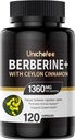 Berberine - 1000-1500 mg 매일 - 대사 지원을 위한 Berberine HCL 보충교재 - 남자 & 여자 16를 위한 글루텐 자유로운 & Vegan 보충교재