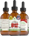 RawGuru 비타민 B12 액체 보충 - Trace 무기물과 유기 Vegan 액체 B12 - 나노 가공 산화 방지제 및 면역 지원 보충 Tincture - 60 ml 당 Vegan 드롭의 60 서빙, 1 팩