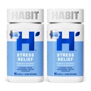 Habit 스트레스 완화 보충 2 팩 (120 캡슐) - 새로운 모습, 지원 Relaxation & Mood 균형, 비타민 B, Adaptogens, 레몬 발름, 캘리브레이션, 비 GMO