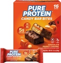 순수한 단백질 사탕 막대기 조금, 초콜렛 땅콩 Caramel, 5g 단백질, 글루텐 자유로운, 낮은 설탕, 0.70 oz, 16 팩 (포장 May Vary)