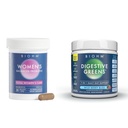 BIOHM 여성 프로바이오틱스 30B CFU & Super Greens/Kids Berry Blast Bundle: Gut & 전반적인 건강 지원, 9 Strains, 30 일 공급, 항 산화제에 풍부한