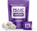 MUUK' SUPERFOODS | 유기농 라이온스 망 버섯 파우더 | 브레이스트 온-고 패킷 | 미국에서 제작 | 30 Sachets (1.5g)