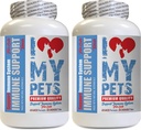 I LOVE MY PETS LLC 고양이 코트 보충 - CAT 면역 지원 - 부스터 - 건강한 보충 - 고양이 면역 지원 - 120 치료 (2 병)