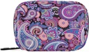 Naanle 전통적인 Paisley 꽃 알약 상자 7 일 케이스 여행 주최자 가방 지퍼 Floral Portable Weekly Compact Size for Vitamin Supplement Holder, 4.6 x 3.14 x 1.88 인치, 보라색