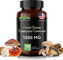 Active Hexose Correlated Compound 180 Caps 1500mg / 서빙 - Vegan Organic Mushroom Supplement Help Support Immune System and Promots Natural Killer 및 T Cells