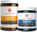 ACTIVATEDYOU 아침 완전한 Prebiotics, Probiotics 및 녹색 Superfoods (Citrus Medley) & 야간 완전한, Ashwaghanda (Raspberry Lemonade), 30의 서빙