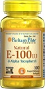 Puritan의 배드 비타민 E-100 iu 100% 자연적인 100 Softgels