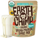 EarthChimp Organic Vegan Protein Powder - Probiotics - Non GMO, Dairy Free, Non Whey, 여성 및 남성을위한 식물 기반 단백질 분말, 글루텐 무료 - 52 서빙, 64 Oz (Plain & Unsweetened)