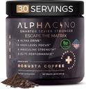 Alphacino Apex Instant Mushroom Coffee - Black Maca Ashwagandha + Energy Drink Powder for Men, 근육 건물 성장, 샤프 초점 및 체력, 남성 에너지 분말 음료 혼합, S7-30SV (4.68 oz)