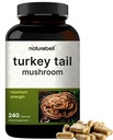NatureBell 터키 꼬리 버섯 캡슐 서빙 당 15,000mg, 240 조사 | 25:1 과일 몸 & Mycelium 추출물 – 면역 & 뇌 건강 버섯 보충교재.