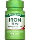 자연의 진실 철 보충교재 | 65mg | 120의 정제 | 325mg 철 황산염 | 비 GMO & 글루텐 자유로운 알약