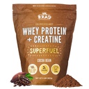 B.rad Superfuel - 잔디 Fed Whey Protein Isolate Creatine와 부스트 | 농장-Fresh, easy-to-Digest, Clean Ingredients | 2 파운드 | 100 % 미국 소스 | 코코아 콩 (코콜레이트)