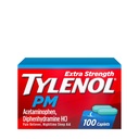Tylenol PM 여분 힘 야간 고통 Reliever & Sleep Aid 모자, 500 mg Acetaminophen & 25 mg Diphenhydramine HCl, 야간 통증 & 고통, Non-Habit 형성, 100 ct를 위한 기복
