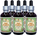 PAU d'arco (Tabebuia Impetiginosa) Glycerite, 말린 Bark 알콜 자유로운 액체 추출물 (브랜드 이름: HerbalTerra, 미국에서 Proudly 만든) 5x2 fl.oz (5x60 ml)