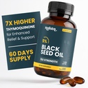 Holistiq Black Seed Oil Organic Cold Pressed Capsules | 5% Thymoquinone | Non-GMO & Vegan | Nigella Sativa Black Cumin Seed Oil, Omega 3 6 9 성인 면역 지원 - 120 Softgels, 2 개월 공급