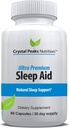 Natural Sleep Aid - Valerian Root, Melatonin, Chamomile, Magnesium과 함께 만든 초본 수면 보충 - Difficulty 수면에 대한 권장 - 성인 여분의 힘 수면 알약. 60 Vegan 캡슐