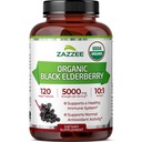 Zazzee USDA 유기 검정 Elderberry 10:1 추출물, 5000 mg 힘, 120 Vegan 캡슐, 2 달 공급, 표준화하는, 집중된 10X 추출물, 100% 채식주의자, 미국에서 하는 모든 자연, 비 GMO