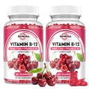 비타민 B12 Gummies - 철을 가진 5000 mcg Methylcobalamin, 비타민 C, D3 & Folate, 에너지 지원 및 대사, Immune, B-12 복잡한 Chewable 보충교재 & 여자, 120 조사, 2 팩