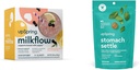 UpSpring Stomach Settle Drops, Mint Flavour, 28 Ct+Milkflow Breastfeeding Supplement Drink Mix with Moringa & Blessed Thistle, No Fenugreek |엘더베리 레몬 맛 | 16 음료 혼합