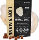 REAL Lion의 Mane 버섯 Gummies - 심장, 면역, 염증, 뇌 지원, Vegan, Sugar-free, GF, 30 TRUE 서빙, 3.7oz