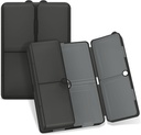 FYY Daily Pill 주최자,7 Compartments 휴대용 Pill Case Travel Pill 주최자,[Folding Design] 대형 Pill Box for Purse Pocket to Hold Vitamin,Cod Liver Oil,Supplements 및 Medication-Clear Black