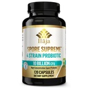 Spore Supreme Spore 기반 Probiotic 120 캡슐 x 10 억 / 4 스트레인 포뮬러 - 4 개월 공급 - 냉각 필요 없음, 산성 방지 스트레인, Dairy Free