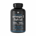 스포츠 연구 트리플 힘 Omega 3 물고기 기름 - Burpless 물고기 기름 보충교재 W/EPA & 야생 잡힌 물고기에서 DHA 지방산 - 심장, 남자 & 여자를 위한 두뇌 & 면역성이 있는 지원 - 1250 mg, 150 ct