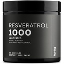 매우 높은 효능 세 번째 부품 테스트 트랜스 레스버라트롤 1000mg - 98 % 순수, 높은 순화 및 생물 가능 - Resveratrol Polygonum 뿌리 추출물 - 60 캡슐