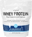 Lake Avenue Nutrition Whey Protein Plus Probiotics 및 효소, 불연, 5 파운드 (2.27 kg)