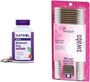 Natrol Melatonin 5mg 빠른 용해 200의 정제 & Swisspers 면봉 300 조사