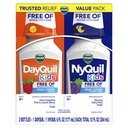Vicks Kids DayQuil & NyQuil Cold & Cough Relief Liquid Co-Pack, 인공 염료 및 설탕, 기침, Sneezing, Runny Nose, Mucus 및 Chest Congestion, 6 +, 2x6oz