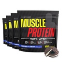 COLOSSAL LABS 근육 Whey Protein flavored Protein Powder, 25,000mg Amino Acid / Serving, Cold Filtered (Packaging May Vary) (20 파운드 (포장 4), 쿠키 및 크림)