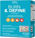 GNC Total Lean Burn and Define VitaPak Program for Men & Women, 5-in-1 Pack for Energy, Weight Management, Calorie Burn, 면역 건강, 물 균형, 30 서빙