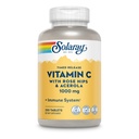 SOLARAY 비타민 C w/Rose HIPS & Acerola | 1000mg | 2단계 Timed-Release 건강한 면역 기능, 피부, 헤어 & 손톱 지원 | 비 GMO | 250ct