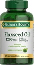 자연의 Bounty Flaxseed와 Omega 3의 규정식 보충교재, 지원 심혈관 건강, 1200mg, Softgels, 125 ct