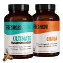 FreshCap Mushrooms 산화 방지제 번들 (Chaga 캡슐 및 Ultimate Mushroom Complex 캡슐)