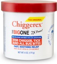 Chiggerex 2X Power First Aid Medicated Ointment for Chiggers, Mosquito Bites, Ticks and Bug Bite Relief with Aloe Vera & Chamomile, 6 온스