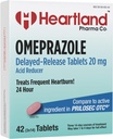 Omeprazole 20mg | Heartburn Relief Medicine | 지연 릴리즈 산성 흡진기 정제 | 산성 흡진기 정제 | 42 Count