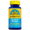 Nature's Life Herbs & Prunes | 건강한 소화 지원을위한 400mg Senna & Herbal Blend | Non-GMO | 100 탭, 100 서비스.