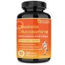 NATURE TARGET Glucosamine Chondroitin Joint Support Supplement - MSM, Collagen, Turmeric, Shellfish 무료, 합동, 무릎, 연골, 남자 및 여자, 120 모자 플러스