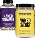 벌거 벗은 Vegan Energizing 근육 회복 뭉치: 벌거 벗은 Citrus 에너지와 240 Naked L 글루타민 캡슐, 1000mg