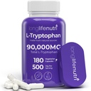 L-Tryptophan 500mg - 180 채식 캡슐, 6 개월 공급, 수면 보조 및 무드 안정성, 실험실 테스트, 미국에서 만든, 비 GMO