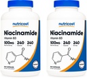 Nutricost Niacinamide (비타민 B3) 500mg, 240 캡슐 (2 병)
