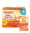 매일 면역 지원 카페인 자유로운 비타민 C를 위한 Emergen-C 1000mg 비타민 C 분말 아연과 망간, B 비타민 및 전해질, 최고 주황색 풍미 - 90 Count/3 달 공급