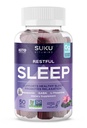SUKU Restful Sleep Gummies - 3 mg 멜라토닌, L-Theanine & GABA - Vegan, Relaxation & Natural Sleep Support - BlackBerry-Hibiscus 풍미 - 비 GMO, 글루텐 - 무료 - 50 카운트