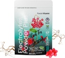 PowderVitamin 전해질 분말 플러스 (100 인분) 검은 차 인삼 전해질 분말 Keto, 설탕 무료, 핑크 Himalayan 소금, 1000mg 칼륨, 150mg 칼슘, 150mg 마그네슘, 하이드로 션 분말
