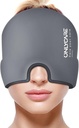 ONLYCARE 편두통 구호 모자,Soothing 편두통 가면,Upgraded 무취 젤 얼음 머리 포장, 뜨겁고 찬 치료, FSA 또는 HSA 긴장과 긴장을 위한 Eligible 두통 얼음 팩 (회색)