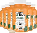 Bellway 슈퍼 섬유 캡슐 (6 팩) - USDA 유기 Psyllium Husk 캡슐 - 소화 건강 및 정기적 인 식물 기반 비 GMO, Kosher - 960 캡슐에 대한 매일 심리적 인 Husk 섬유 보충